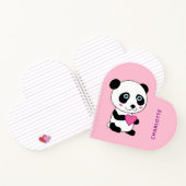 Cute Panda met roze hartennaam Spiral Notitieboek (Binnen)