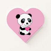 Cute Panda met roze hartennaam Spiral Notitieboek (Achterkant)