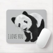 CUTE Panda met  tekst Muismat (Met muis)