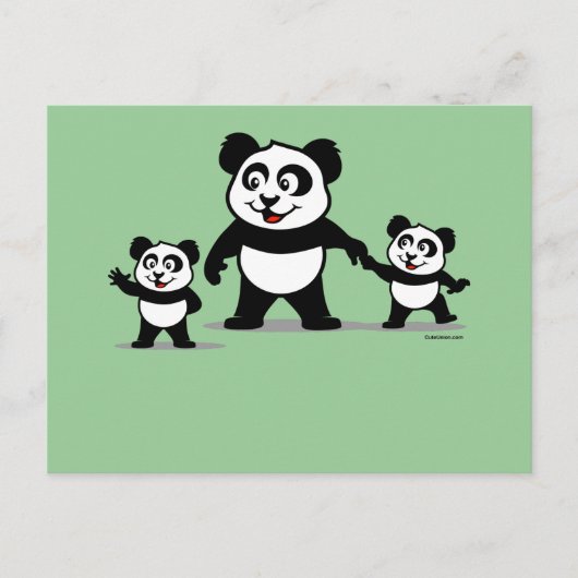 Cute Panda met twee baby's Briefkaart (Voorkant)