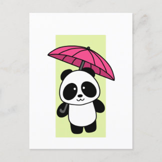 Cute Panda met Umbrella - Briefkaart 1000Pandas