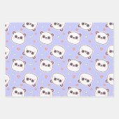 Cute panda met verjaardagsharten inpakpapier vel (Voorkant)