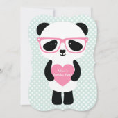 Cute Panda Mint/Pink Kaart (Voorkant)