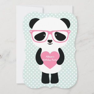 Cute Panda Mint/Pink Kaart