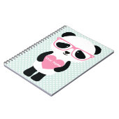 Cute Panda Mint/Pink Notitieboek (Linkerzijde)