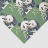 Cute Panda moeder en Baby Bamboe Pattern Tissuepapier (Detail)