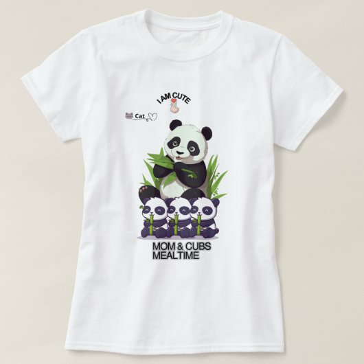 Cute Panda Moeder T-Shirt – Schattig Moederdag Cad (Design voorkant)