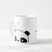 Cute Panda Monogram Script Koffiemok (Voorkant links)