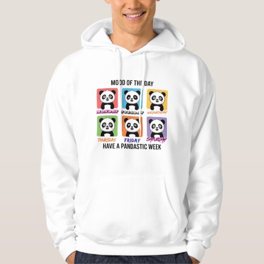 Cute Panda Mood of the Day Hoodie (Voorkant)