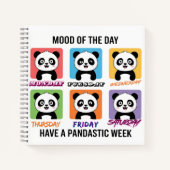 Cute Panda Mood of the Day Notebook – Kawaii Weekl Notitieboek (Voorkant)