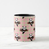 Cute Panda Motief op Roze – Kawaii Naadloos  Mok (Midden)