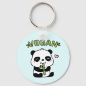 Cute Panda Munching Bamboo Vegan Sleutelhanger (Voorkant)