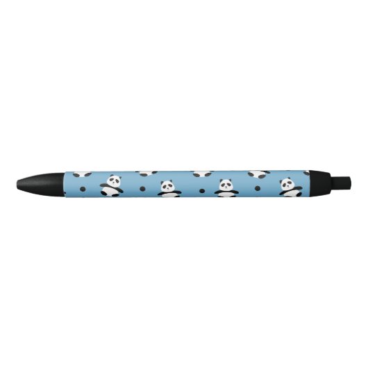 Cute Panda, Naadloos Patroon, Panda Lovers Zwarte Inkt Pen (Voorkant)