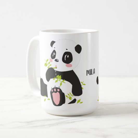 Cute panda-naam koffiemok (Voorkant links)