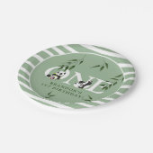 Cute Panda Neutral 1st Birthday Party 'ONE' Papieren Bordje (Gekanteld)