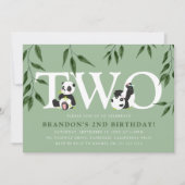 Cute Panda Neutral 2e verjaardag Kaart (Voorkant)