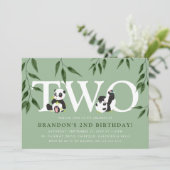 Cute Panda Neutral 2e verjaardag Kaart (Staand voorkant)