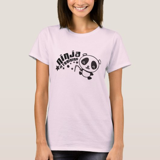 Cute Panda Ninja in opleiding T-shirt (Voorkant)