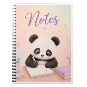 Cute Panda-notities – Pastelkleurig bureau-notitie Notitieboek