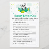 Cute panda Nursery Rhyme Quiz baby shower game (Voorkant)