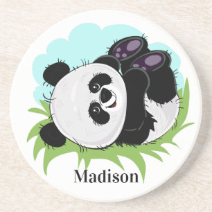 Cute Panda, onderzetter zandsteen