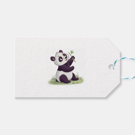 Cute panda-ontwerp cadeaulabel (Voorkant (Horizontaal))
