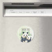 Cute Panda Pair & Bamboo Waterverf Dank u wel Magneet (Insitu (Vaatwasser))