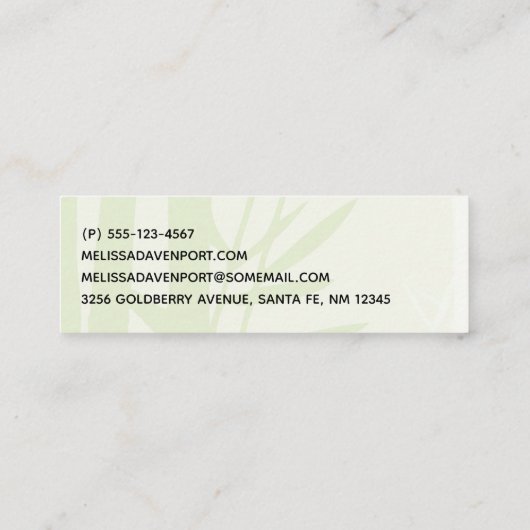 Cute Panda Pair & Bamboo Waterverf Mini Visitekaartje (Achterkant)