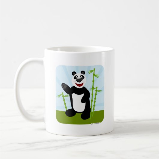Cute Panda Pal Bamboo Cartoon Character Koffiemok (Links)