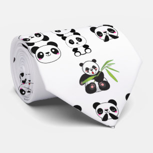 Cute panda-patroon stropdas