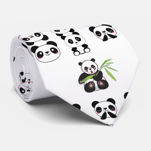 Cute panda-patroon stropdas (Opgerold)