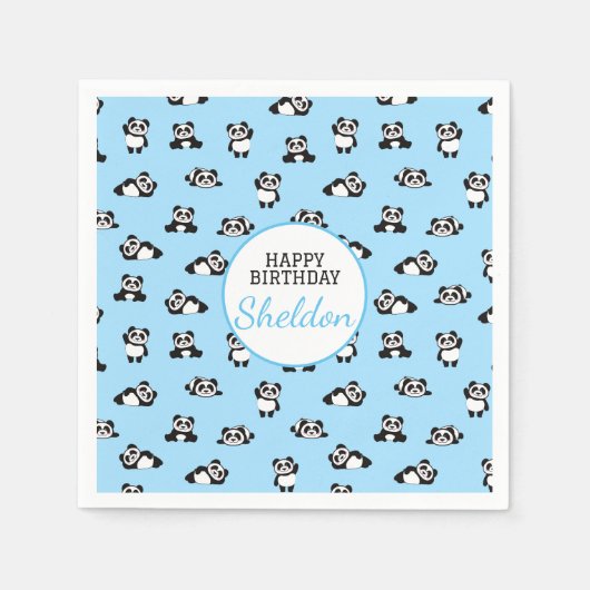 Cute Panda Pattern Birthday Party Servet (Voorkant)
