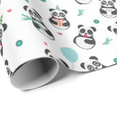 Cute Panda Pattern Birthday | wit Cadeaupapier (Rol Hoek)