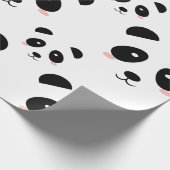 Cute Panda Pattern Black and White Cadeaupapier (Hoek)