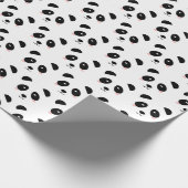Cute Panda Pattern Black and White Kids Birthday Cadeaupapier (Hoek)
