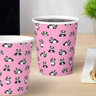 Cute Panda Pattern Kinder Party Papieren Bekers