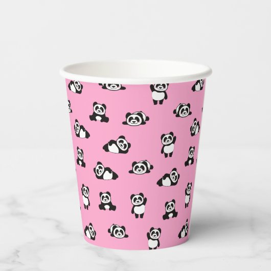 Cute Panda Pattern Kinder Party Papieren Bekers (Achterkant)