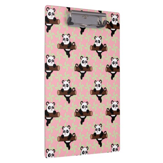 Cute Panda Pattern on Pink – Kawaii Seamless  Klembord (Rechts)