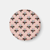 Cute Panda Pattern on Pink – Kawaii Seamless Magneet (Voorkant)
