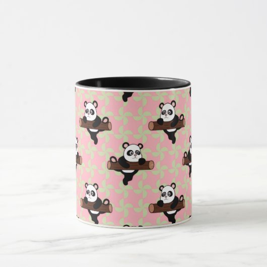 Cute Panda Pattern on Pink – Kawaii Seamless  Mok (Midden)