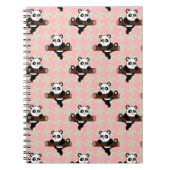 Cute Panda Pattern on Pink – Kawaii Seamless Notitieboek (Voorkant)