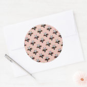 Cute Panda Pattern on Pink – Kawaii Seamless  Ronde Sticker (Envelop)