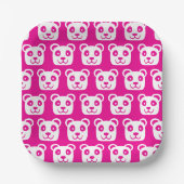 Cute Panda Pattern Papieren Bordje (Voorkant)
