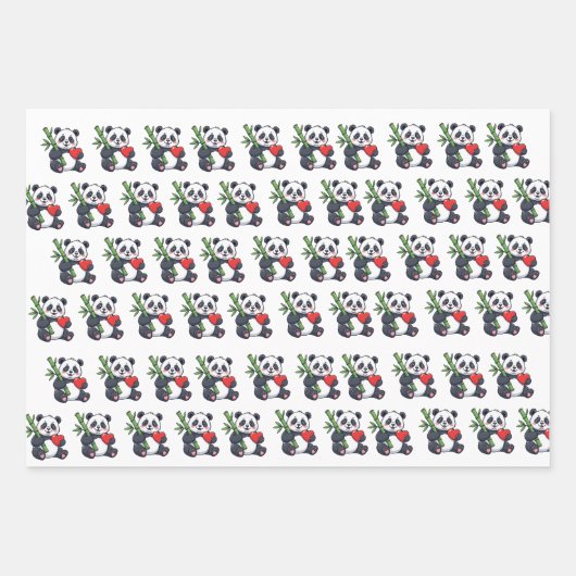 Cute Panda Pattern Wrapping Paper for Gifts and Pa (Voorkant 2)