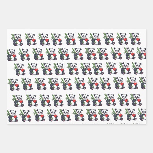 Cute Panda Pattern Wrapping Paper for Gifts and Pa (Voorkant)