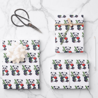 Cute Panda Pattern Wrapping Paper for Gifts and Pa