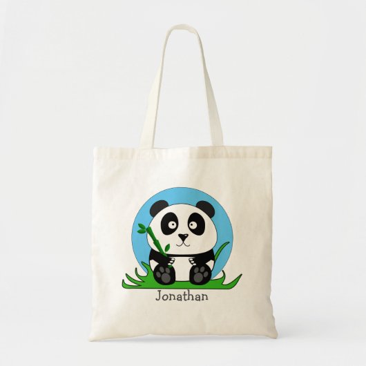 Cute Panda Persoonlijk Tote Bag (Voorkant)