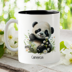 Cute Panda Persoonlijk Tweekleurige Koffiemok
