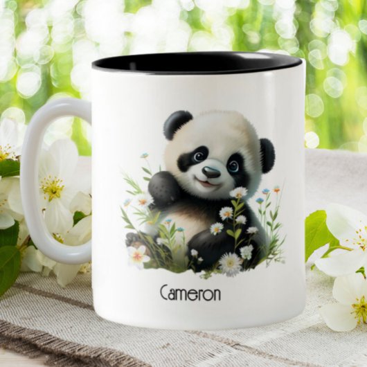 Cute Panda Persoonlijk Tweekleurige Koffiemok
