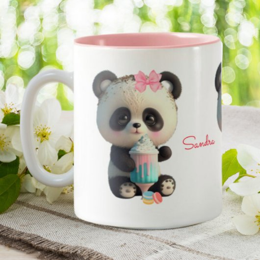 Cute Panda Persoonlijk Tweekleurige Koffiemok